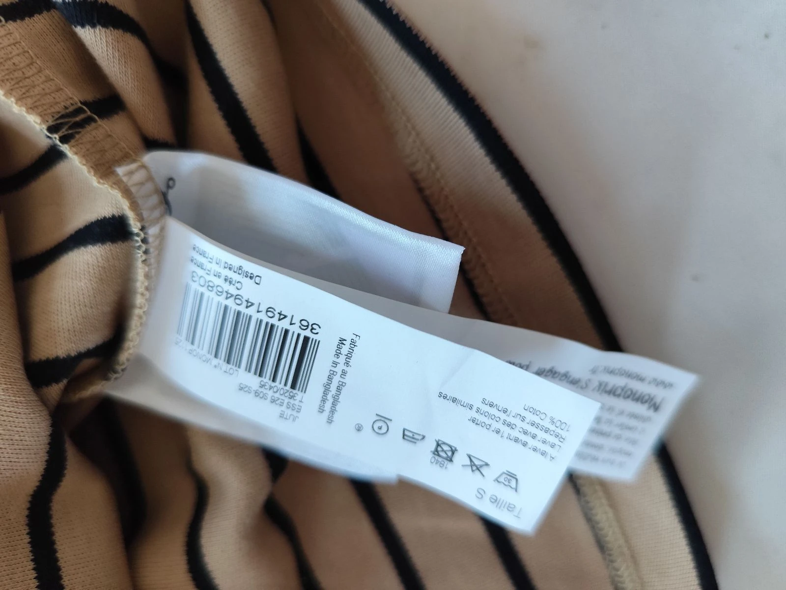Camiseta de mujer a rayas nueva 100% algodón nuevo de Monoprix talla S – photo 4